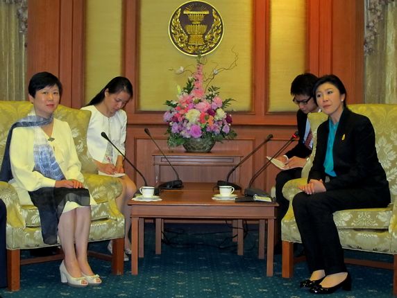 Meeting with Yingluck Shinawatra, the Prime Minister of Thailand